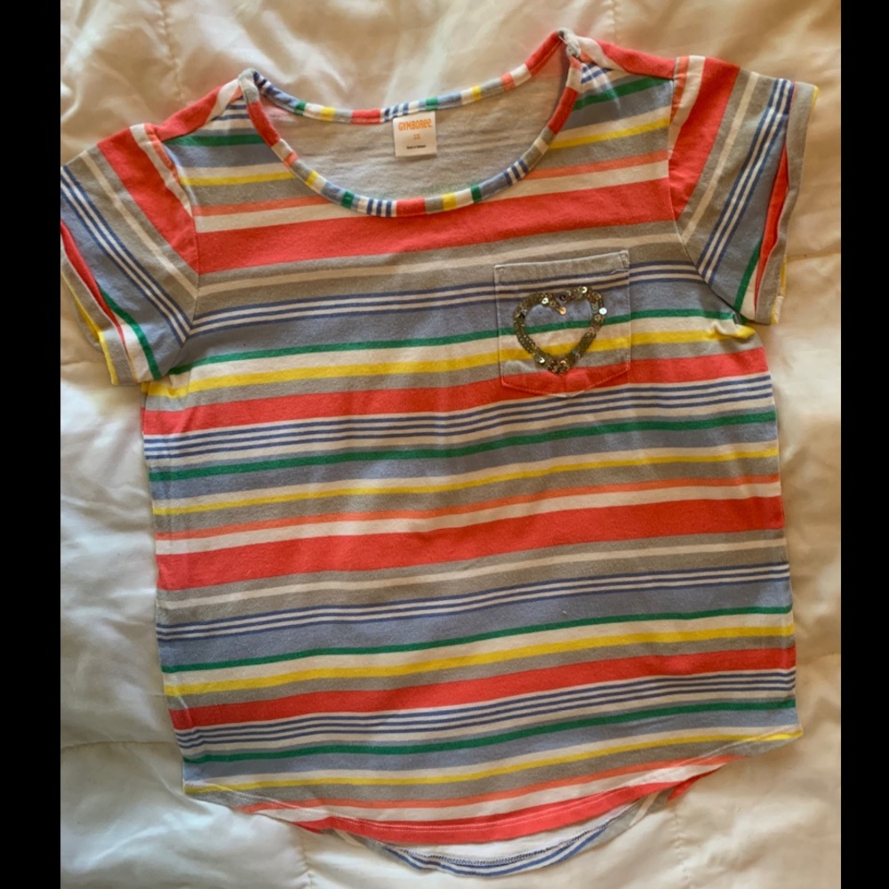 “GYMBOREE" Striped Girls Blouse w/Heart     Sz 12